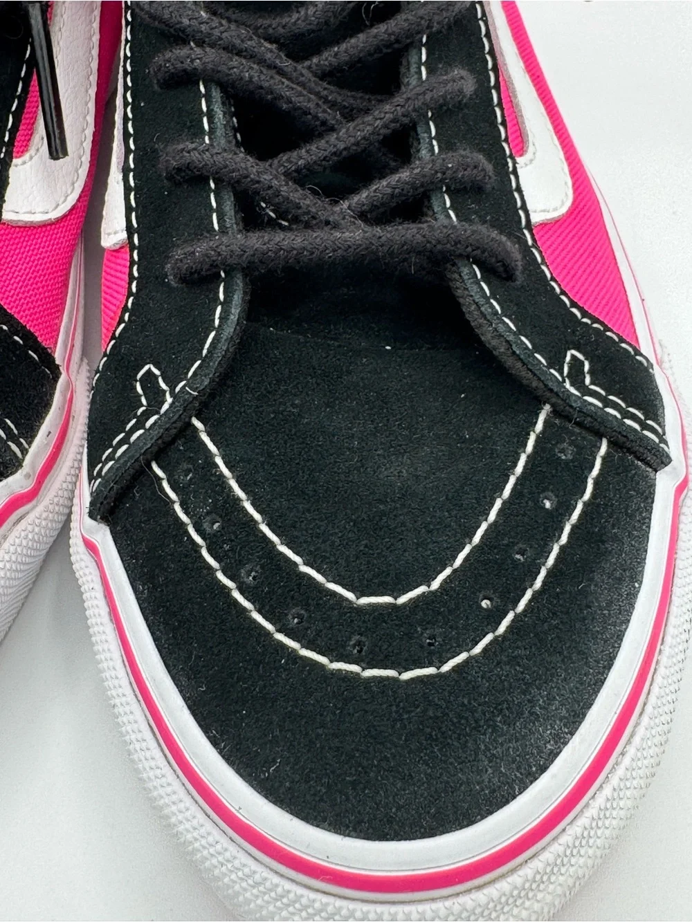 Vans Sk8- HiSlim Retro High Top Sneakers- Hot Pink and Black